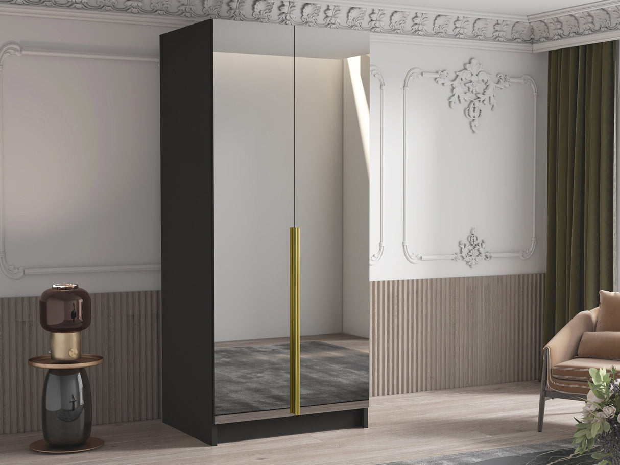 Gardróbszekrény Szafa BONO III, Szín: Fekete + Aranysárga