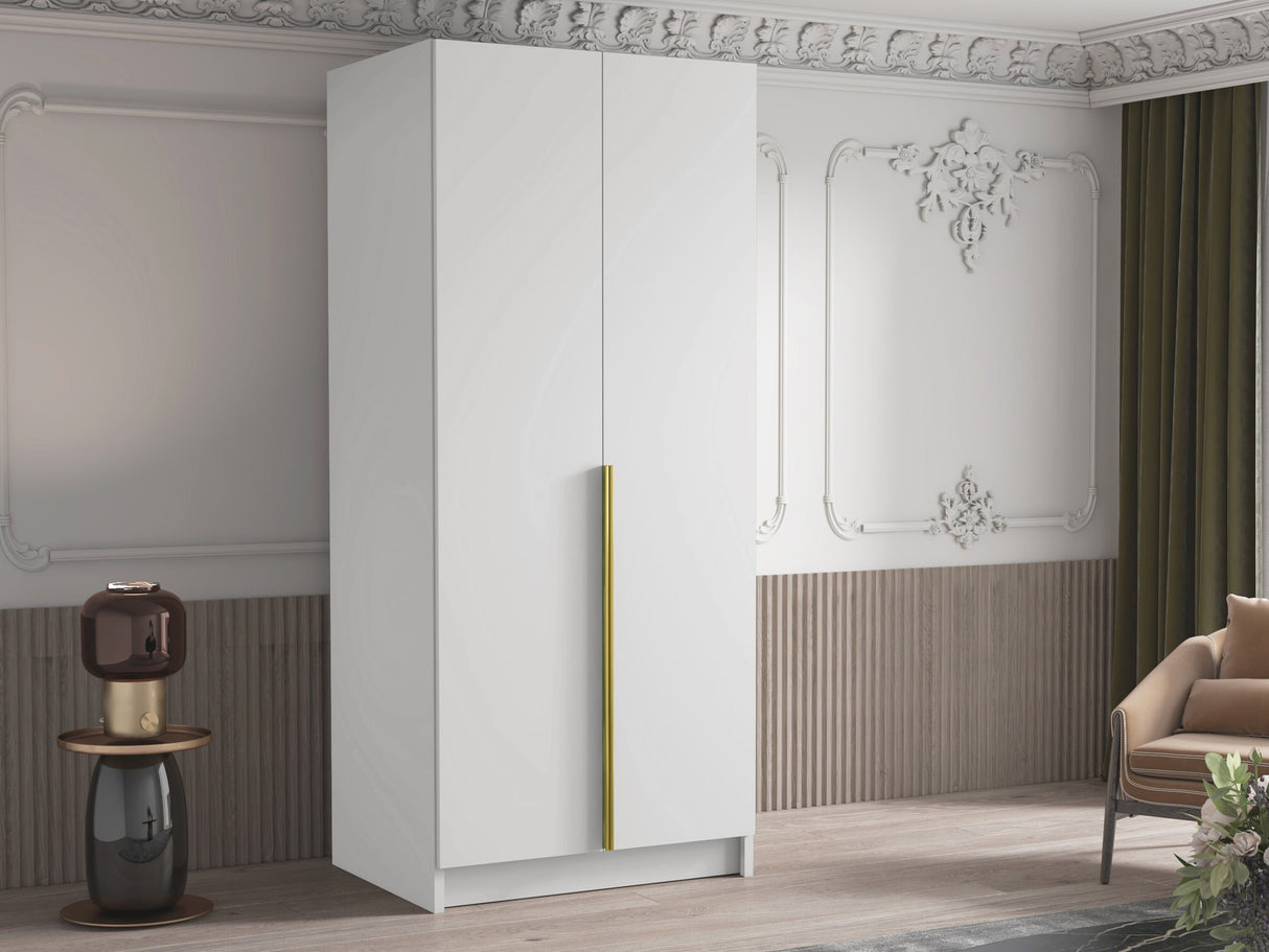 Gardróbszekrény Szafa BONO I, Szín: Fehér + Aranysárga