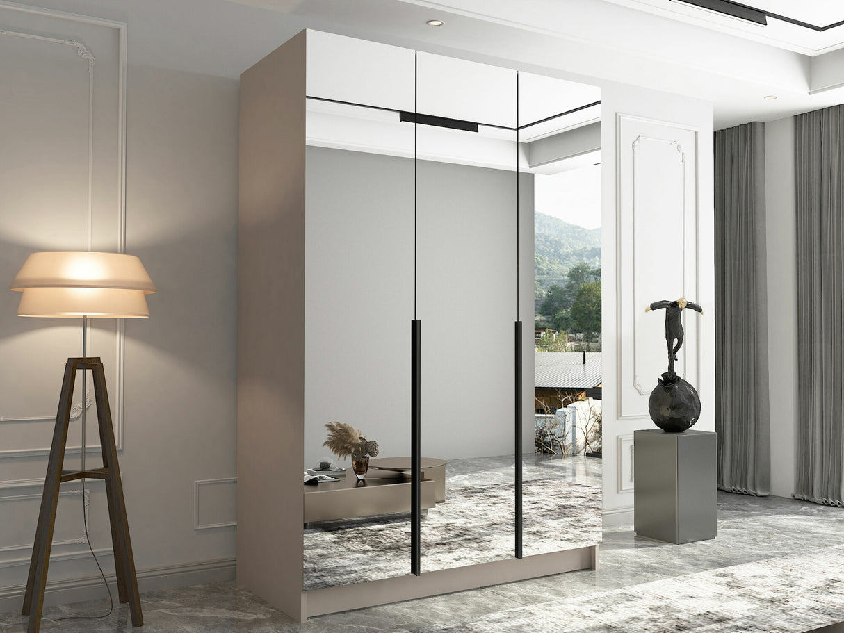 Gardróbszekrény Szafa CALIA III, Szín: Kasmír + Fekete