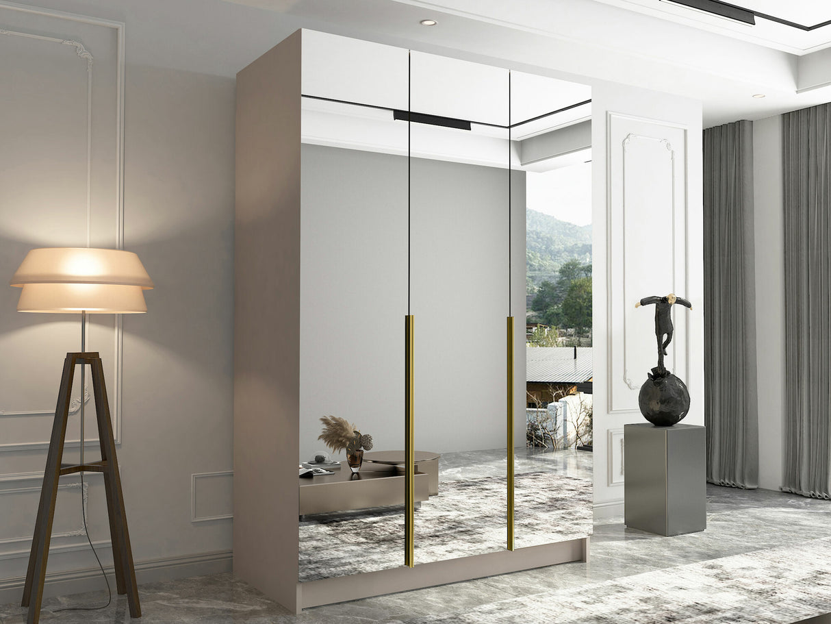 Gardróbszekrény Szafa CALIA III, Szín: Kasmír + Aranysárga