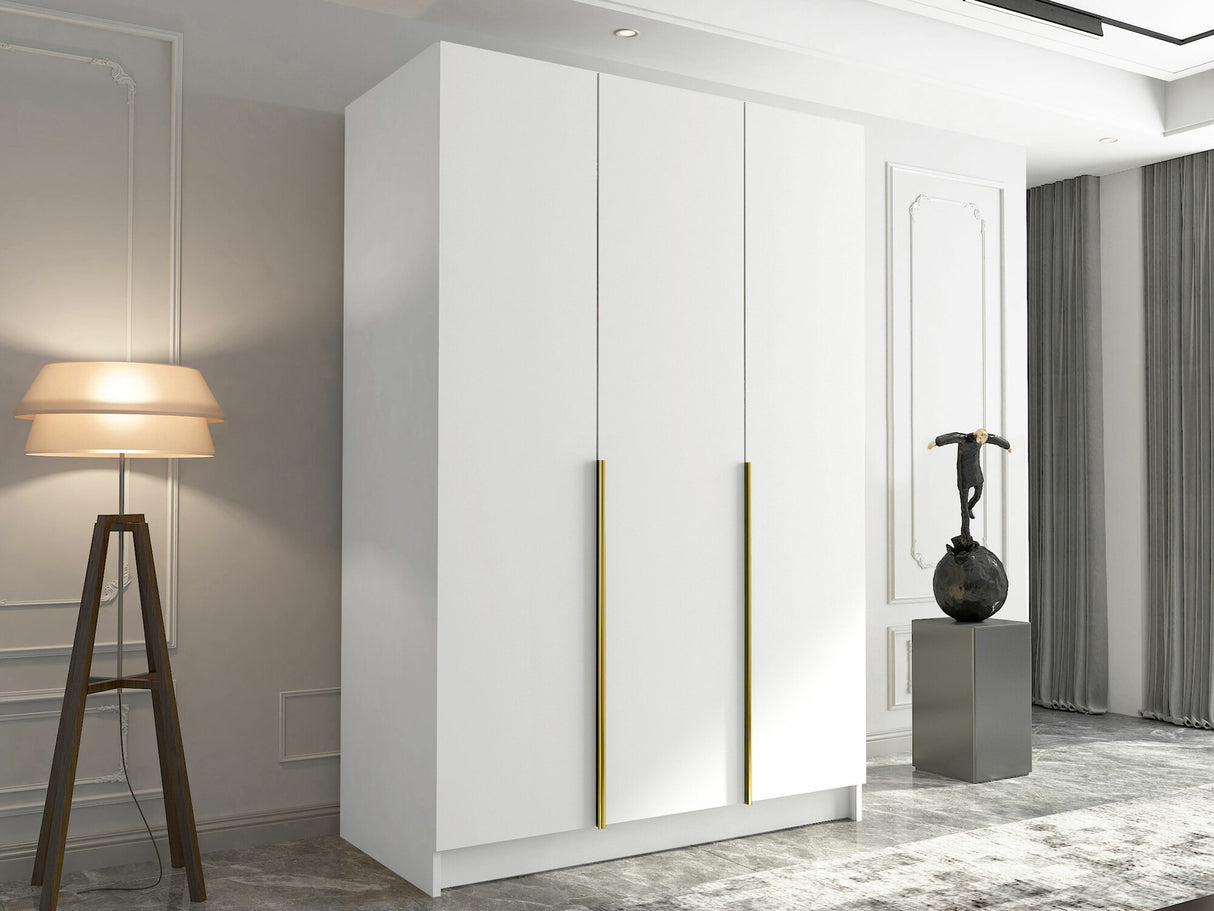 Gardróbszekrény Szafa CALIA I, Szín: Fehér + Aranysárga