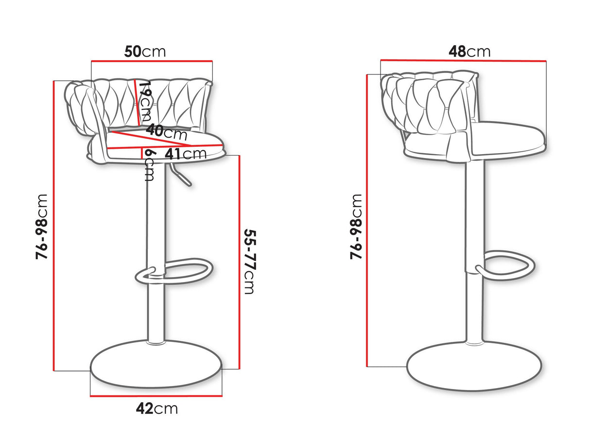 Bárszék Hoker MUZ/BS/1141 (2szt), Szín: Fekete
