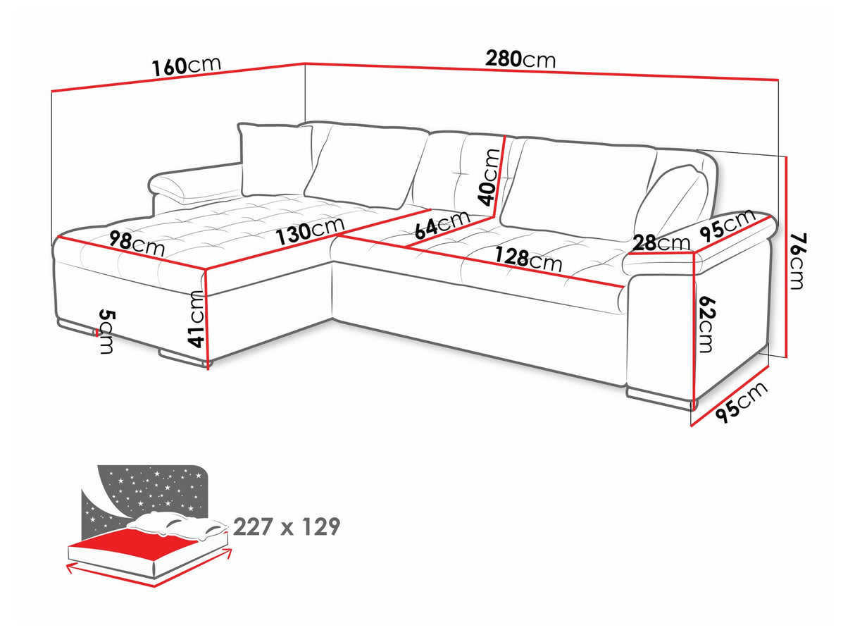 Sarokkanapé Diana (Dinem), Szín: Fragola 90, Változatok: Balos