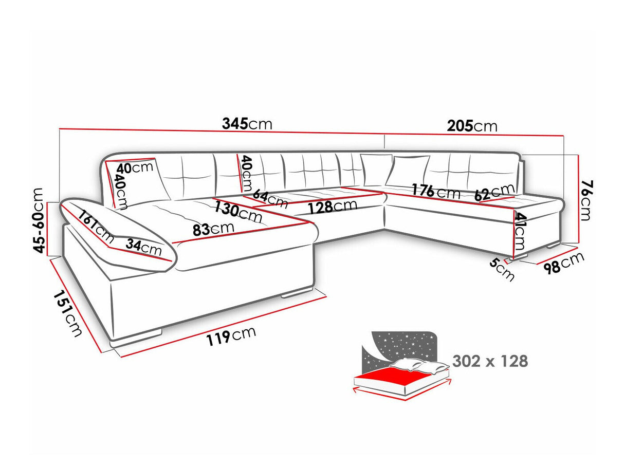 Sarokkanapé Bergen (Genero) Toptextil, Szín: Tracy 211.01, Változatok: Jobbos