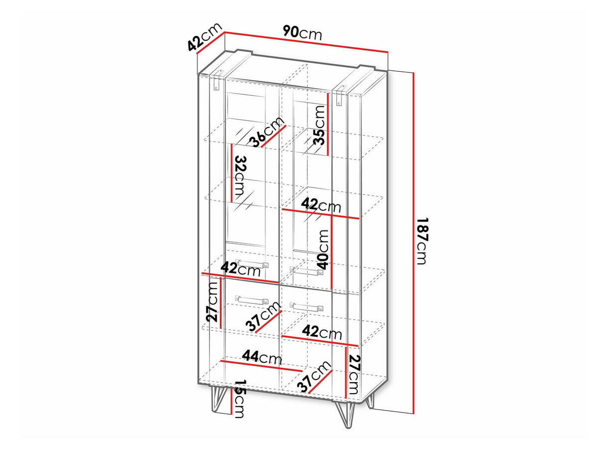 Könyvespolc Lofter 03, Led világítás: Nem