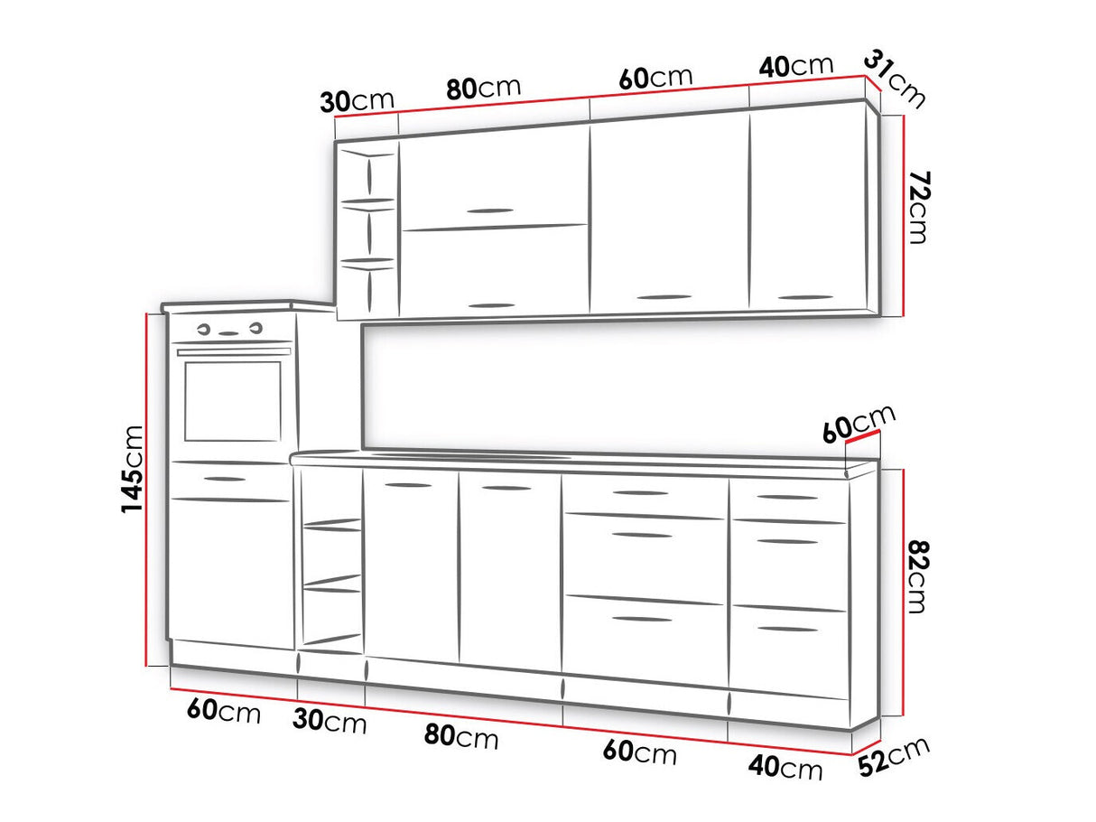 Moduláris konyha szett Vigo IV, Munkalap: Nem, Led világítás: Nem