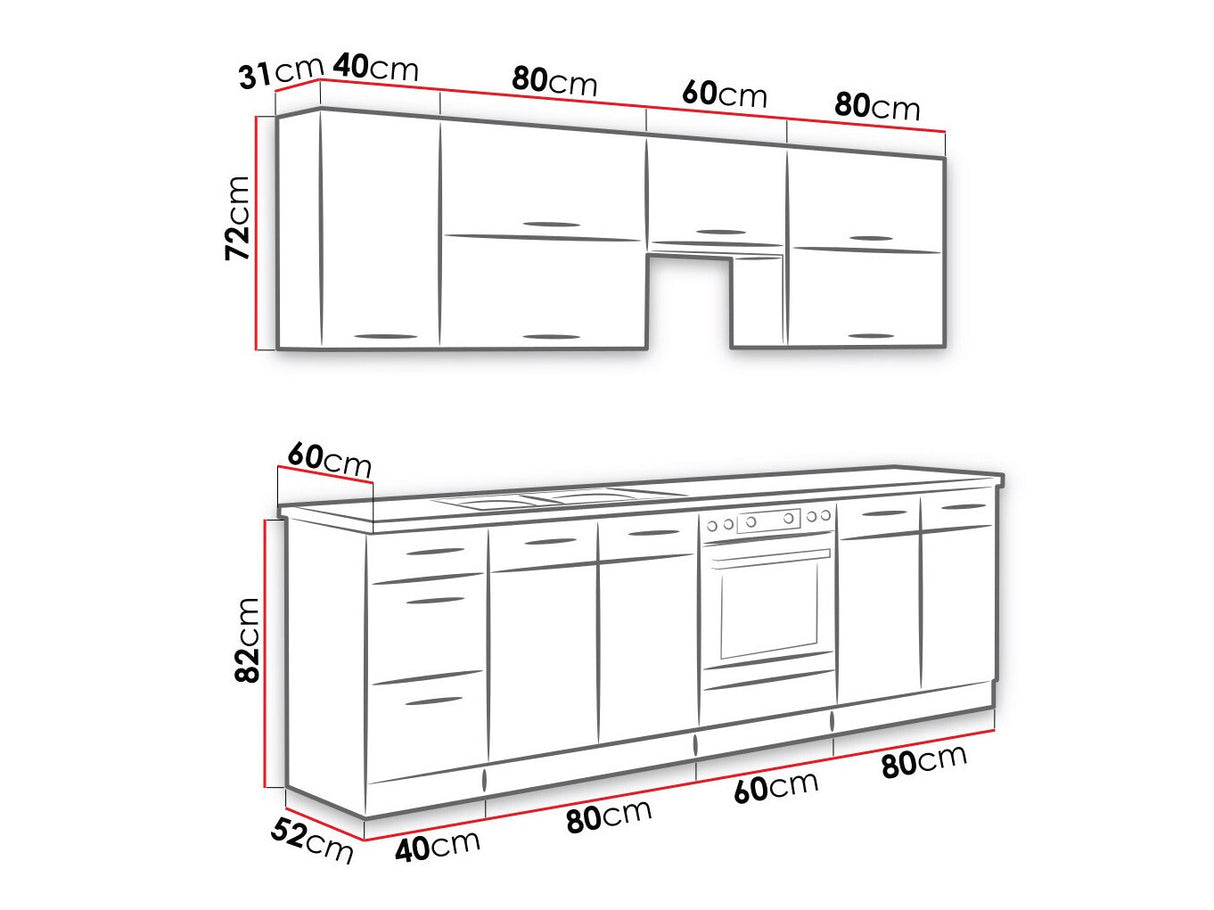 Moduláris konyha szett Vigo II, Munkalap: Nem, Led világítás: Nem