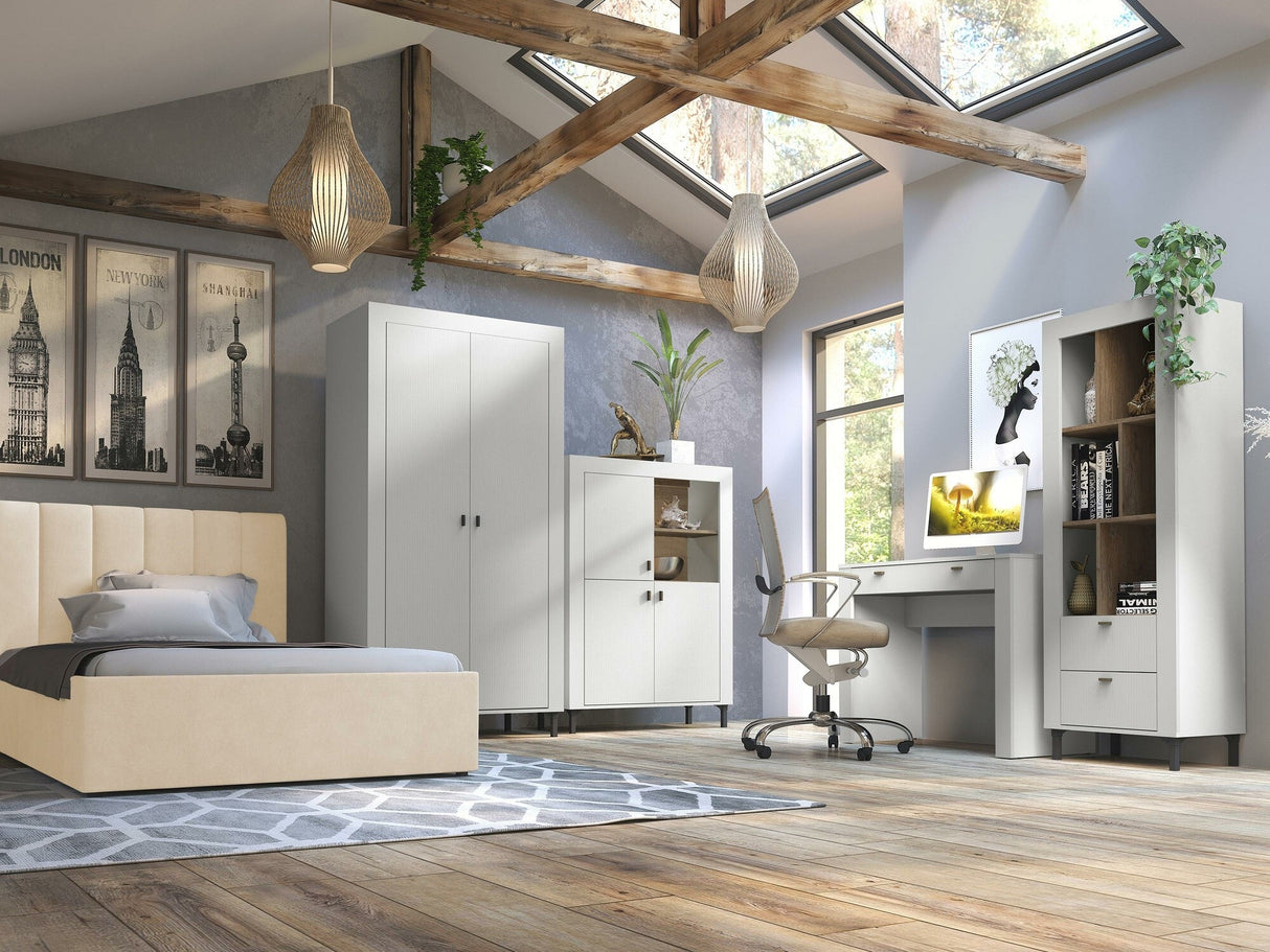 Gardróbszekrény MOSSA MO1, Szín: Matt fehér