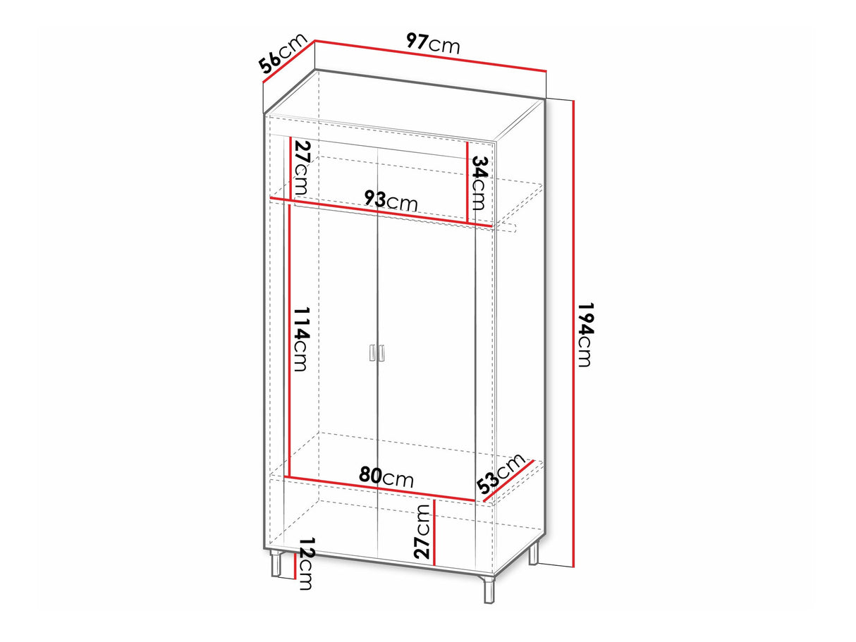 Gardróbszekrény MOSSA MO1, Szín: Matt fehér