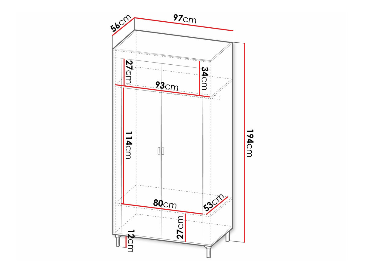 Gardróbszekrény MOSSA MO1, Szín: Kasmír