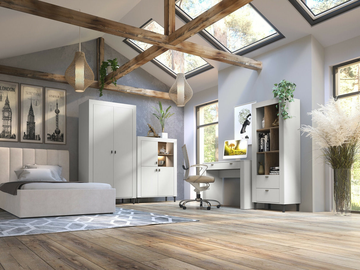 Könyvespolc MOSSA MO4, Szín: Matt fehér