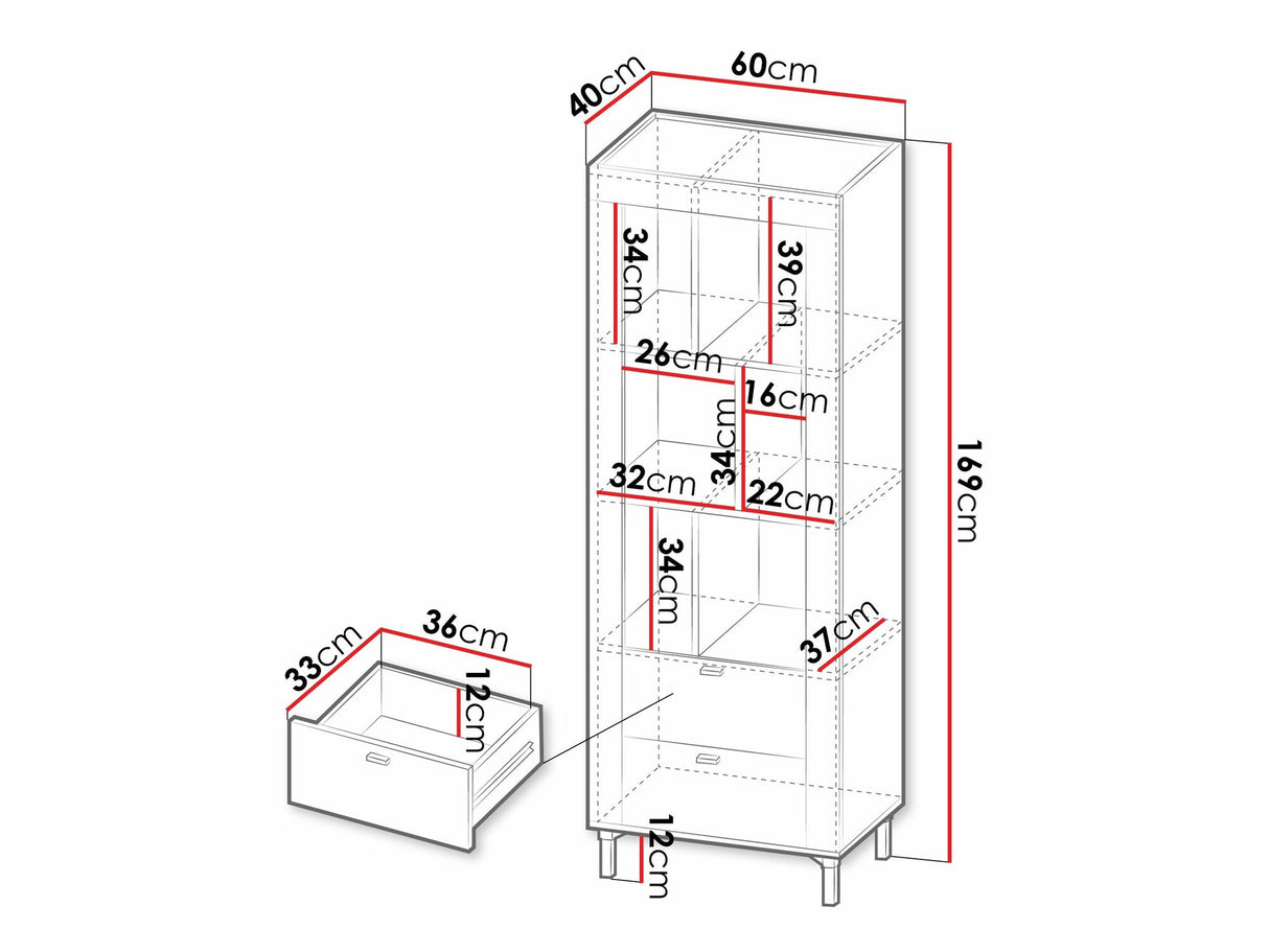 Könyvespolc MOSSA MO4, Szín: Matt fekete