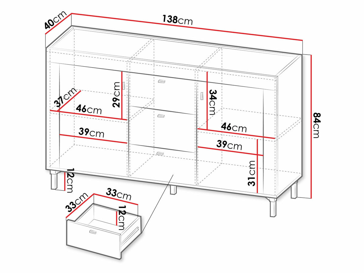 Komód MOSSA MO6, Szín: Matt fehér