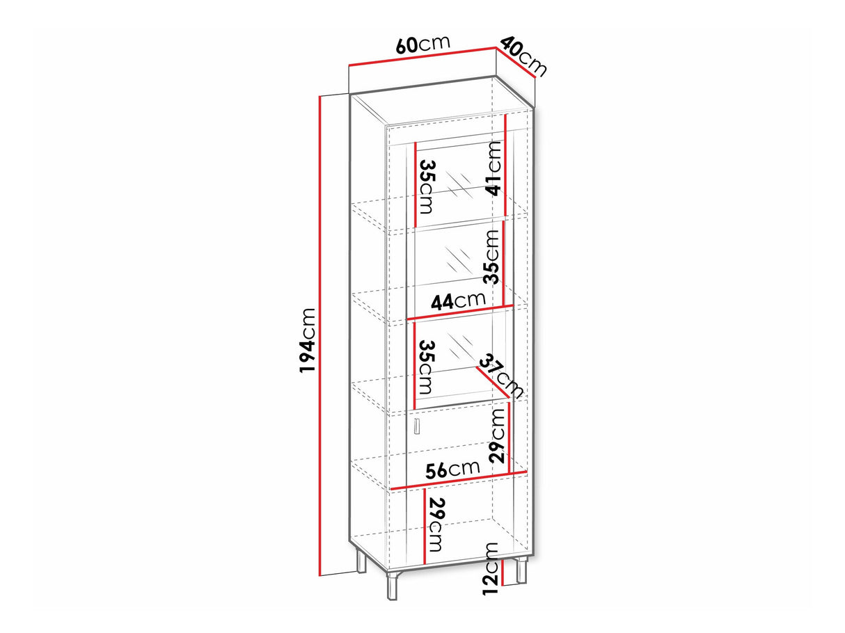 Könyvespolc MOSSA MO3, Szín: Kasmír, Led világítás: Nem