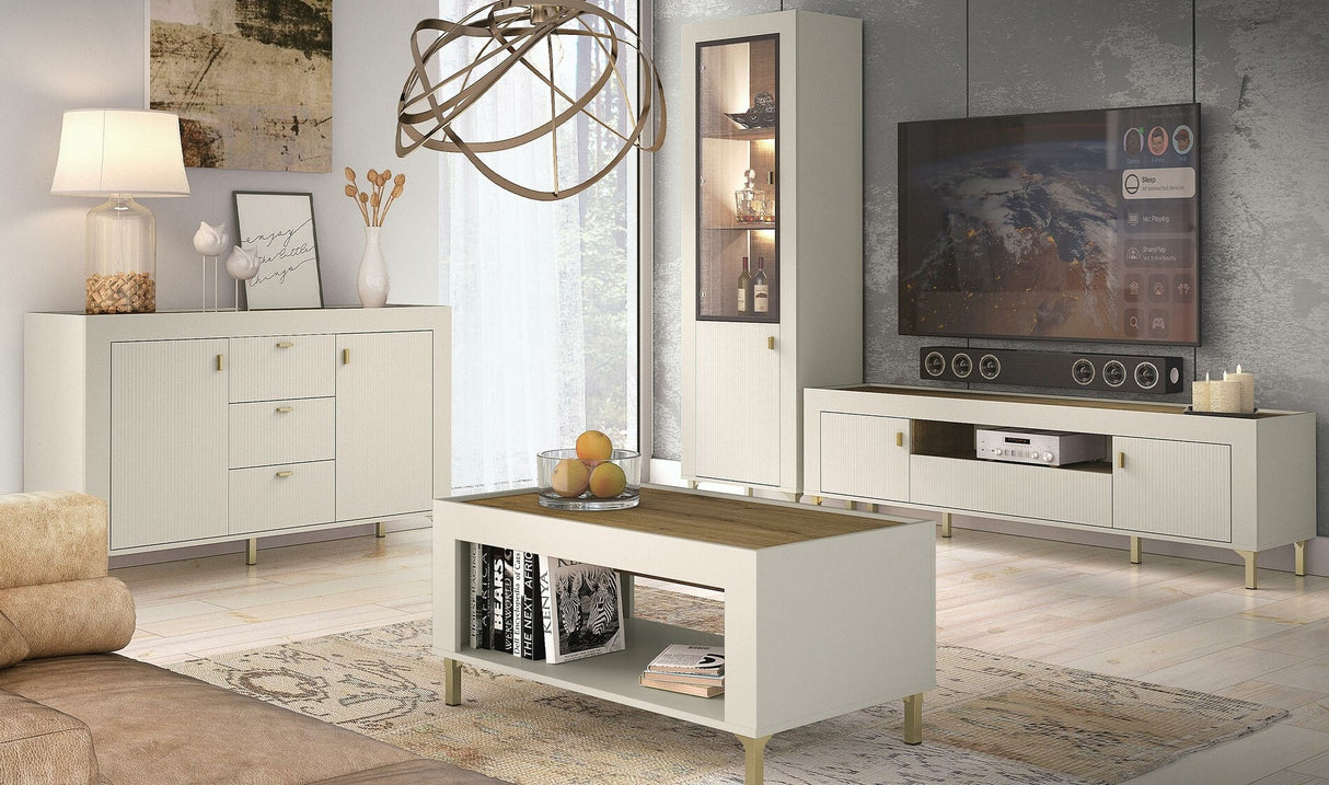 Könyvespolc MOSSA MO3, Szín: Kasmír, Led világítás: Igen