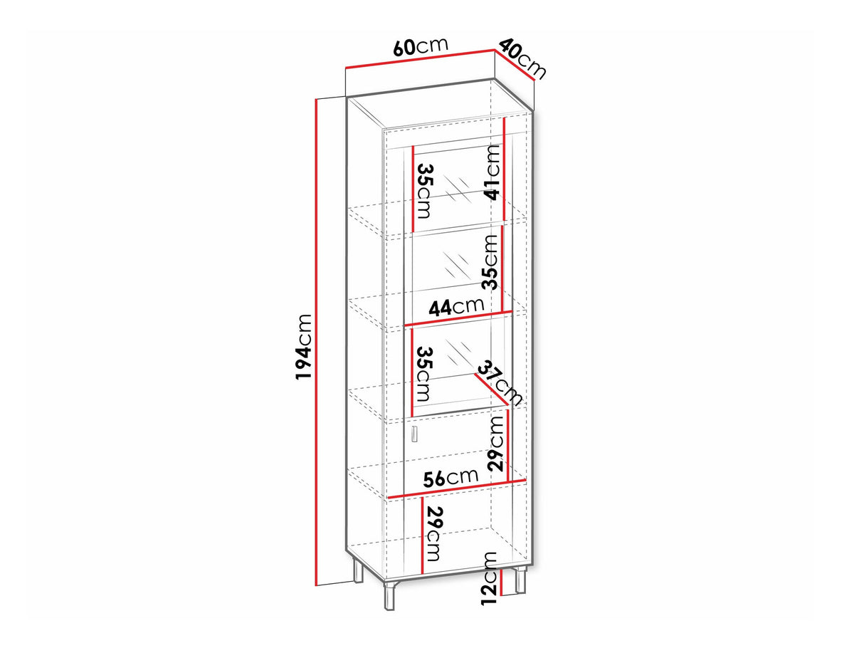 Könyvespolc MOSSA MO3, Szín: Kasmír, Led világítás: Igen