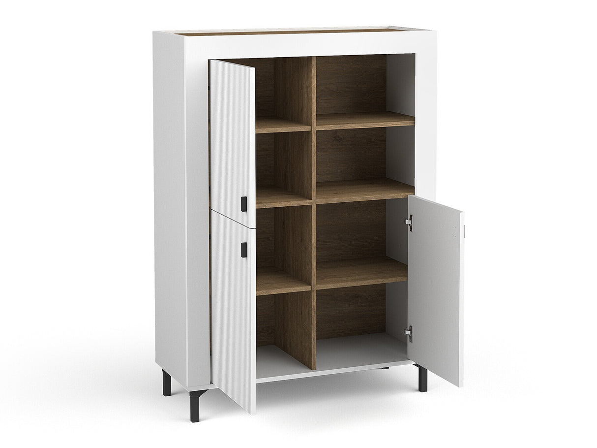 Könyvespolc MOSSA MO5, Szín: Matt fehér, Led világítás: Nem