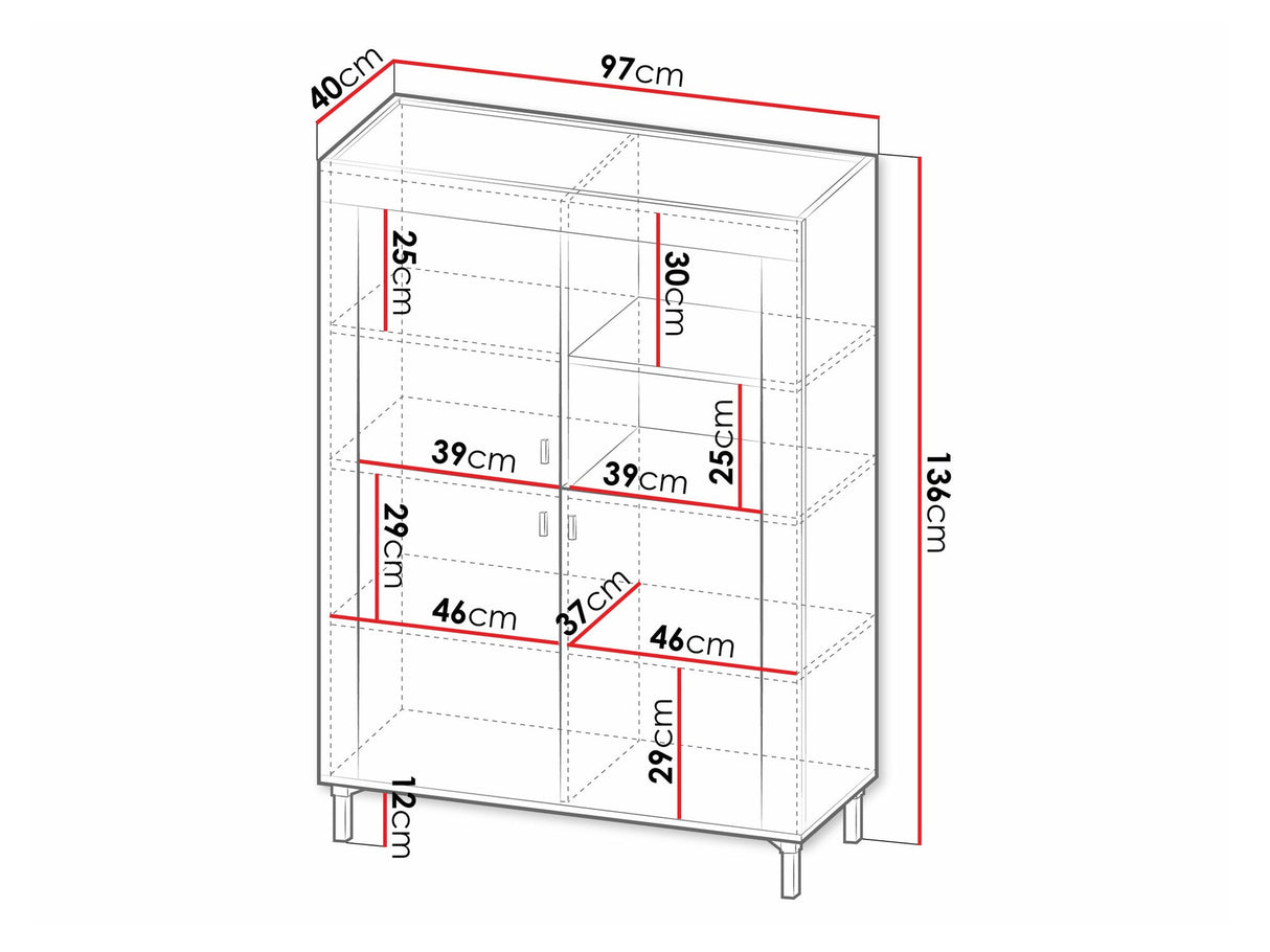 Könyvespolc MOSSA MO5, Szín: Matt fehér, Led világítás: Nem