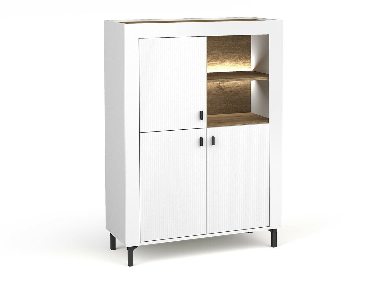 Könyvespolc MOSSA MO5, Szín: Matt fehér, Led világítás: Igen