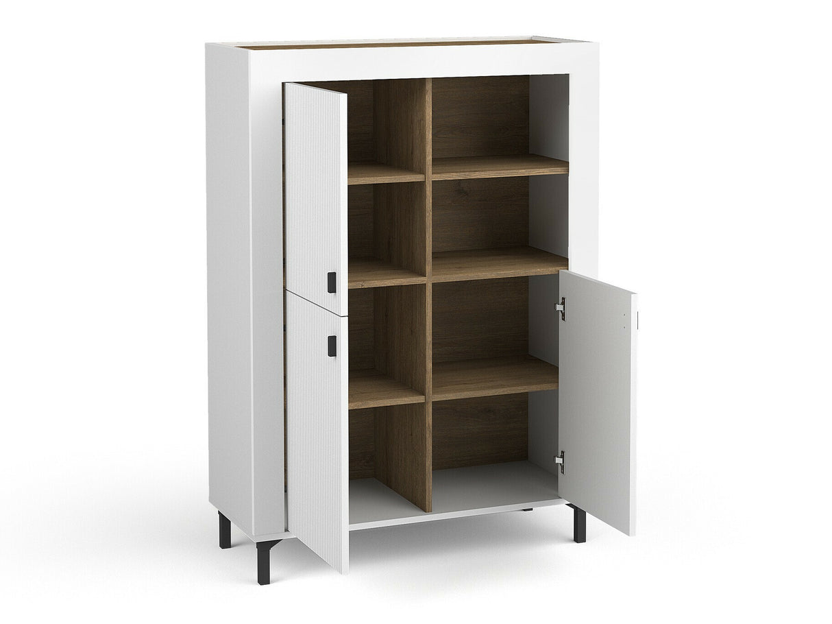 Könyvespolc MOSSA MO5, Szín: Matt fehér, Led világítás: Igen