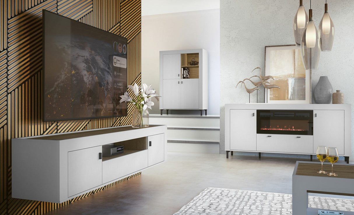 Könyvespolc MOSSA MO5, Szín: Matt fehér, Led világítás: Nem