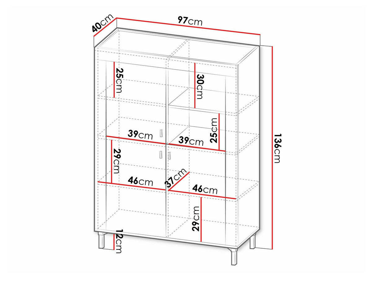 Könyvespolc MOSSA MO5, Szín: Matt fekete, Led világítás: Igen