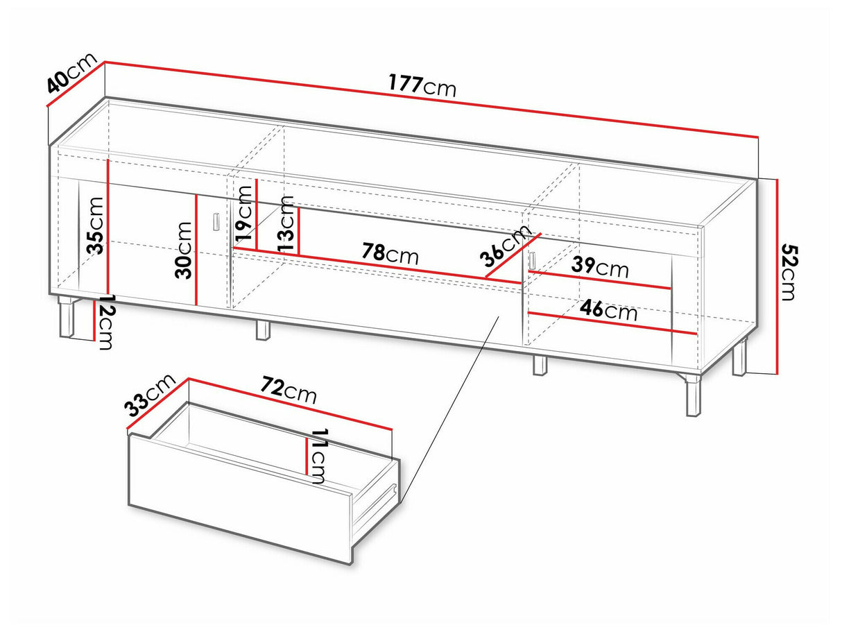 TV-állvány MOSSA MO8, Szín: Kasmír