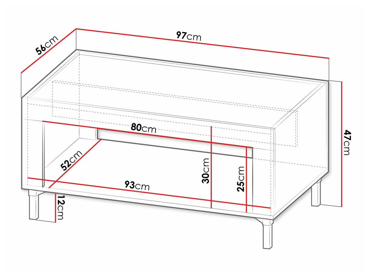 Dohányzóasztal MOSSA MO9, Szín: Matt fehér