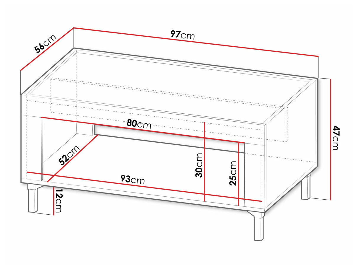 Dohányzóasztal MOSSA MO9, Szín: Kasmír
