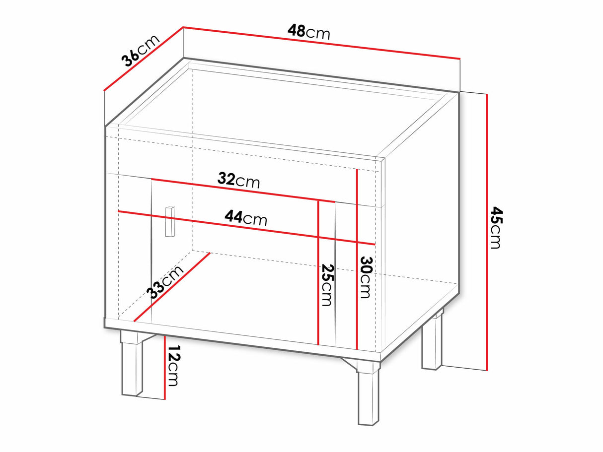 Éjjeliszekrény MOSSA MO11, Szín: Kasmír