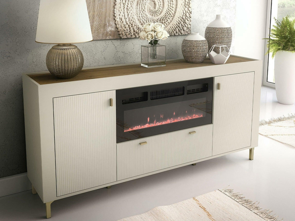 Komód MOSSA MO7, Szín: Kasmír, Kandalló: Igen