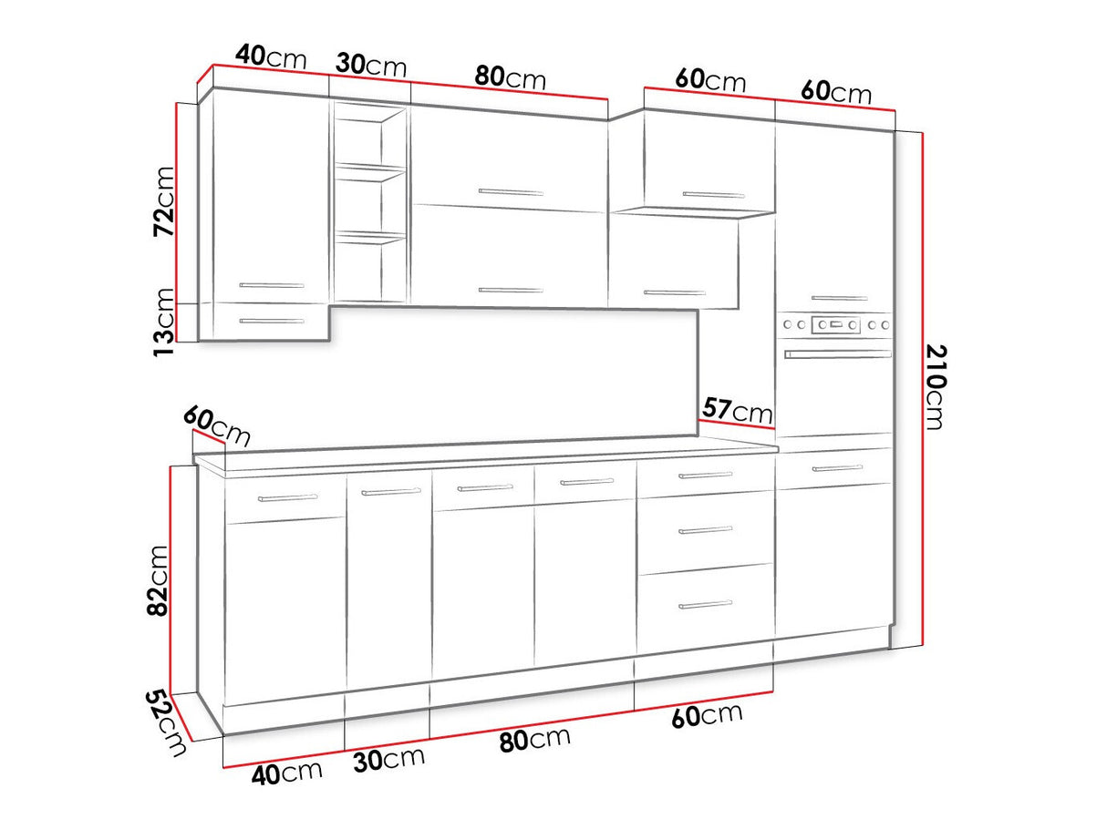 Moduláris konyha szett Vigo III (Vigo), Munkalap: Nem, Led világítás: Igen