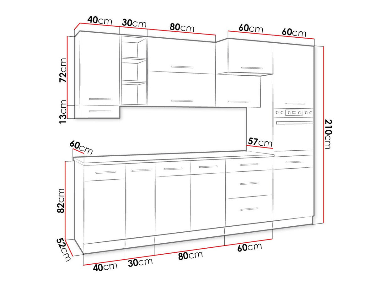 Moduláris konyha szett Vigo III (Vigo), Munkalap: Igen, Led világítás: Igen