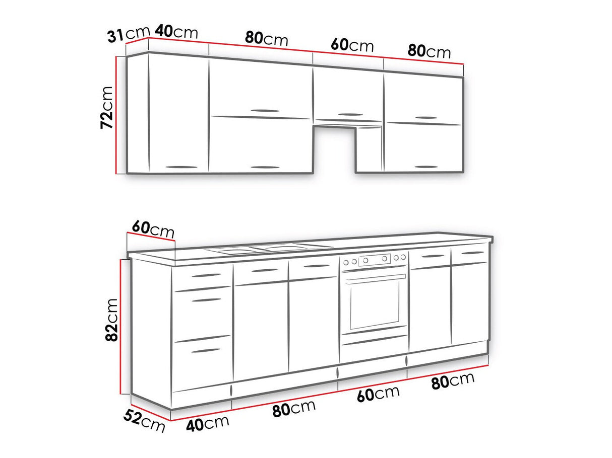 Moduláris konyha szett Vigo II (Vigo), Munkalap: Igen, Led világítás: Igen