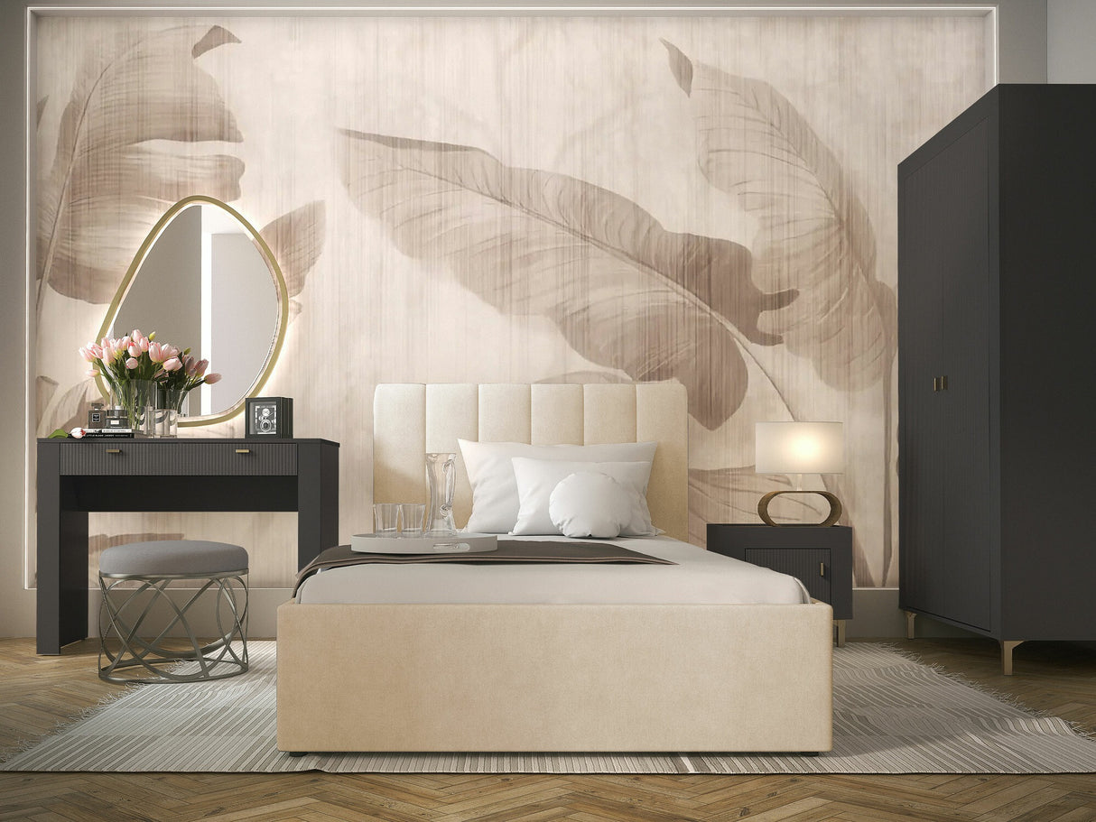 Hálószoba garnitúra Mossa, Szín: Matt fekete + Beige