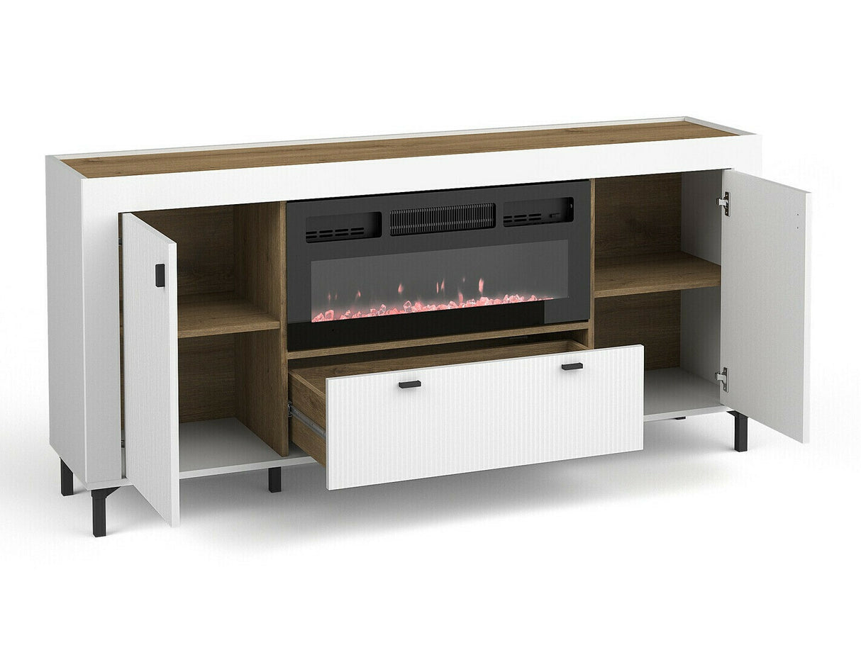 Nappali szett MOSSA IV, Szín: Matt fehér, Led világítás: Igen