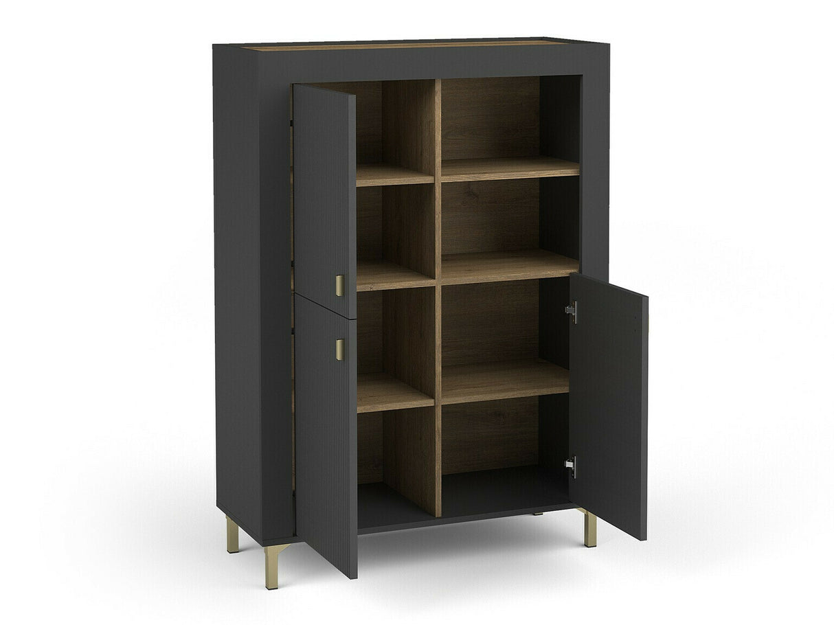 Nappali szett MOSSA IV, Szín: Matt fekete, Led világítás: Igen