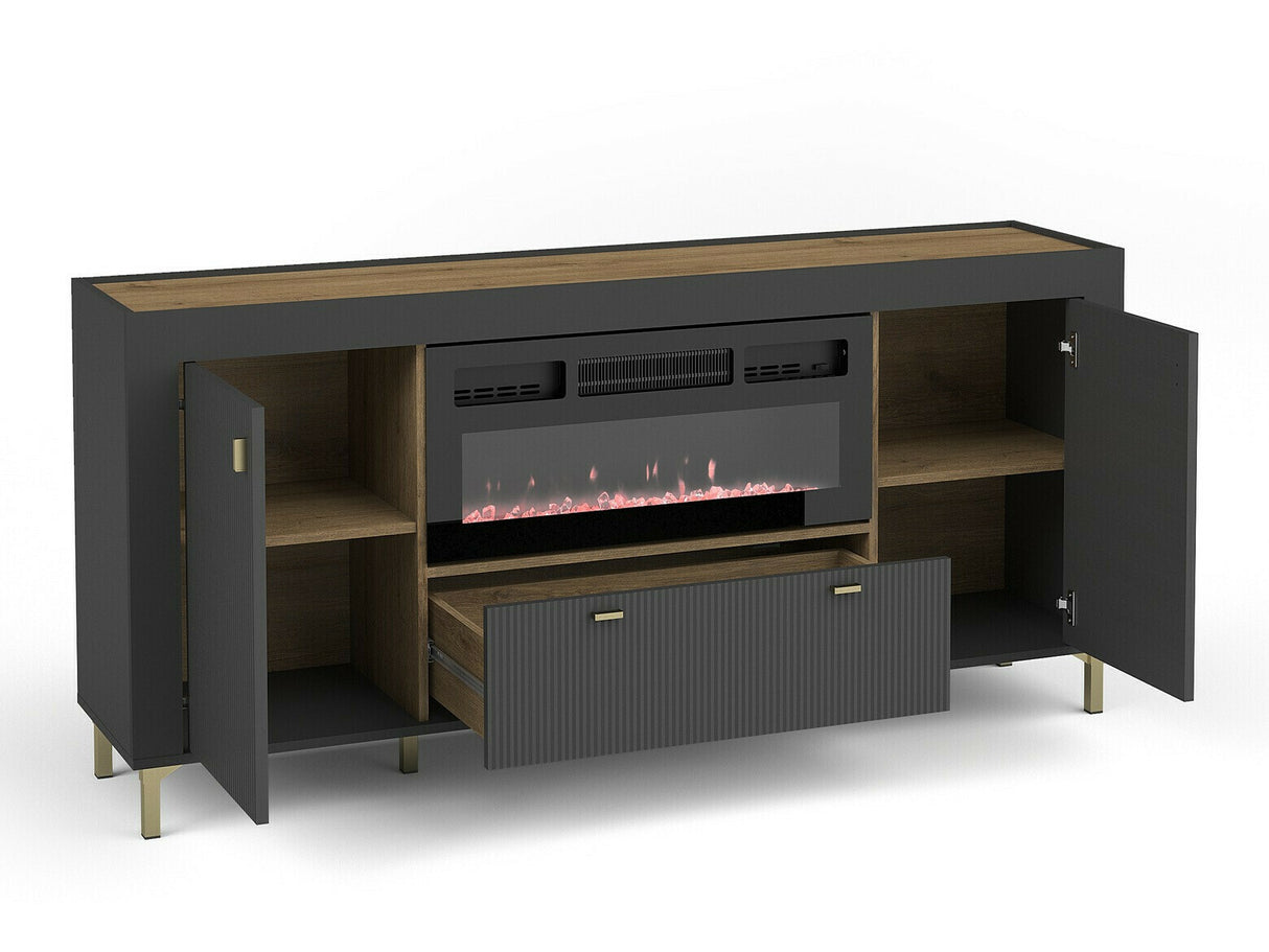 Nappali szett MOSSA IV, Szín: Matt fekete, Led világítás: Igen