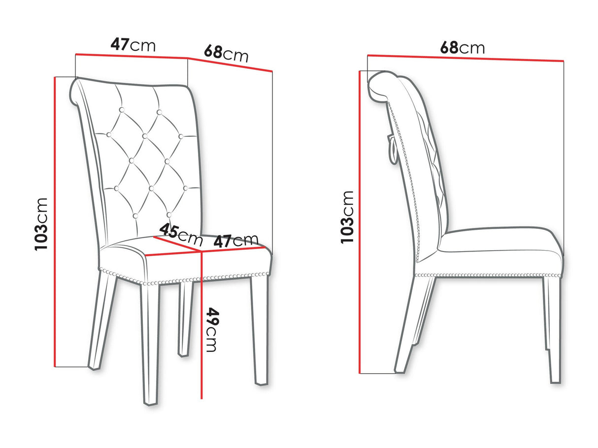 Szék Krzesło CHRISTINA, Szín: Magic Velvet 2240, Lábak színe: Fekete