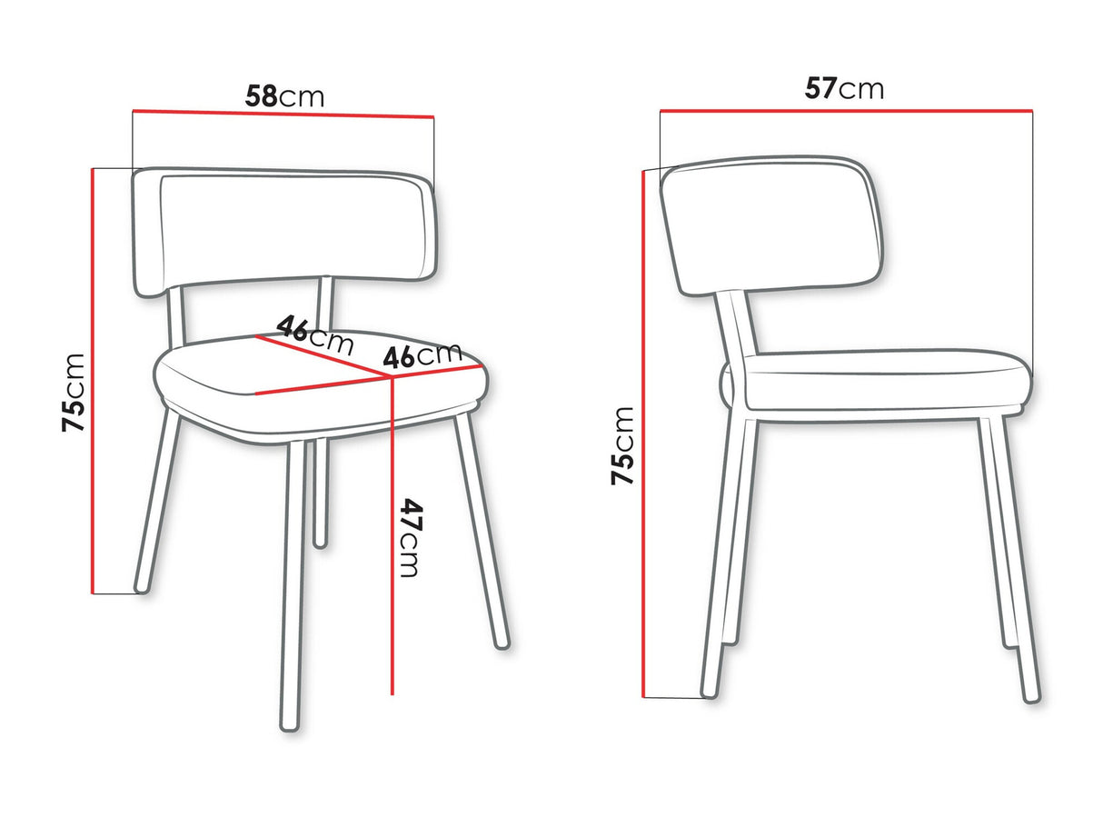 Szék Krzesło IGA, Szín: Fekete + Magic Velvet 2250