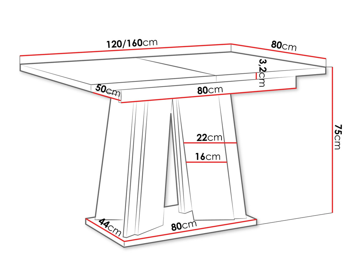 Asztal Stół DOHA Marmur Bianco + Biały połysk (Fehér márvány)
