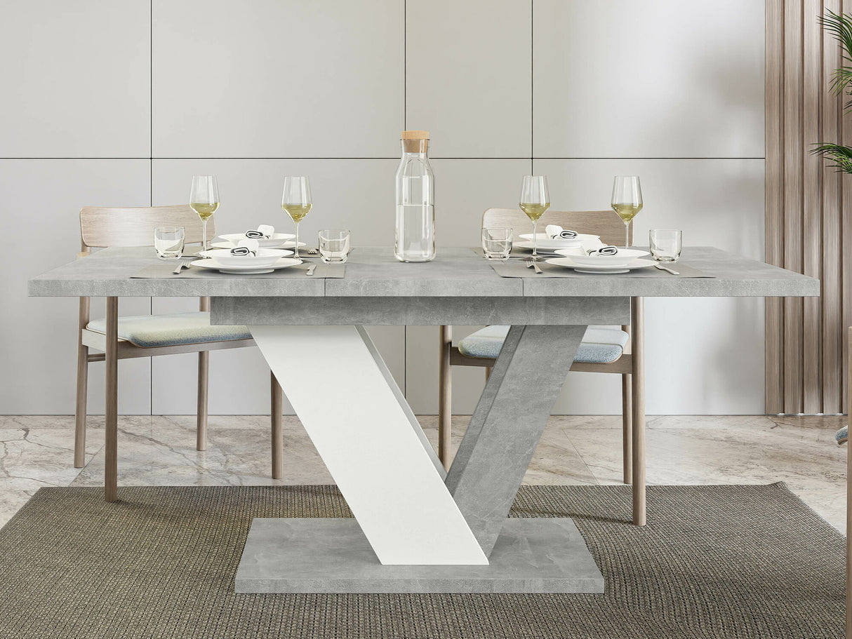 Asztal Stół DUBAI Beton + Biały (Beton)