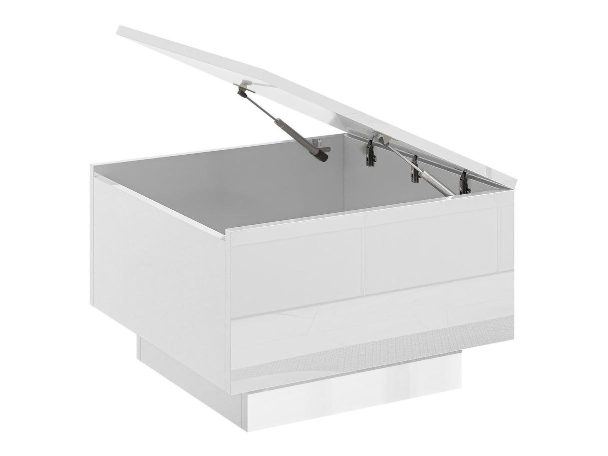 Dohányzóasztal Stolik kawowy MOON 60x60 Biały połysk (Fényes fehér)