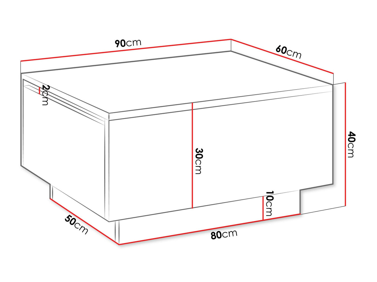 Dohányzóasztal Stolik kawowy MOON 90x60 Marmur Bianco (Fehér márvány)