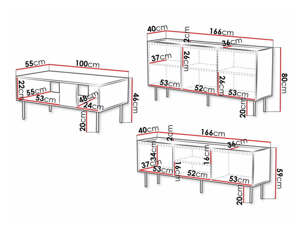 Nappali szett Meble LUCCA I, Szín: Fekete