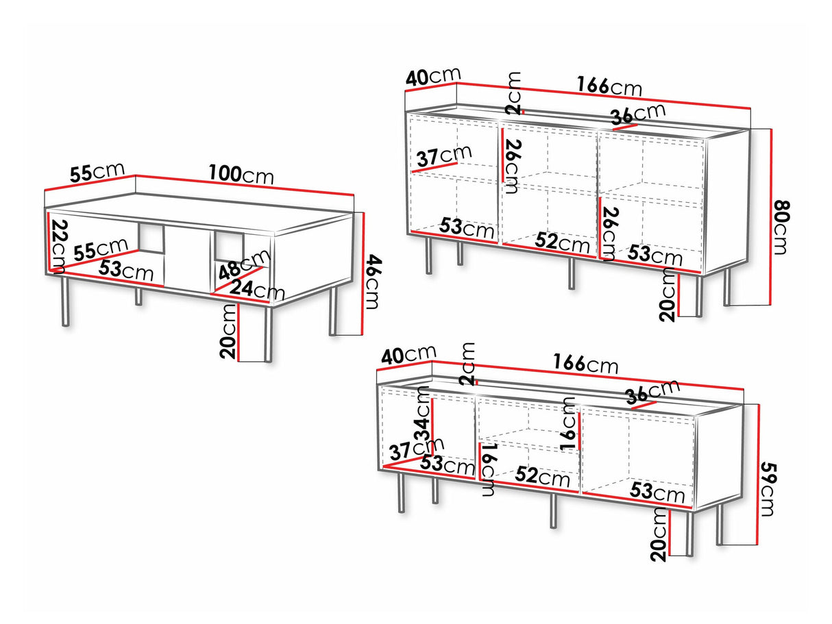 Nappali szett Meble LUCCA I, Szín: Fehér