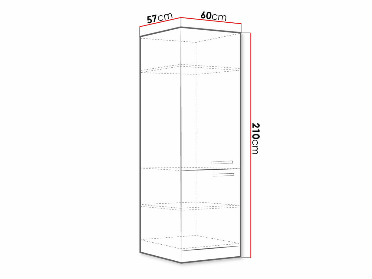 Moduláris szekrény ajtókkal Multiline 60 LO-210 2F (Szürke + Fényes krém)