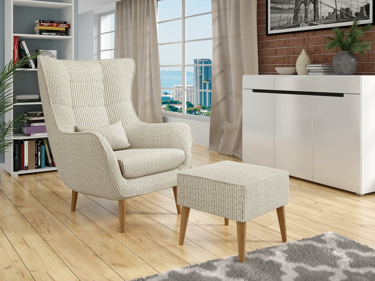 Fotel Fotel ESTJANO z podnóżkiem, Szín: Poso 100