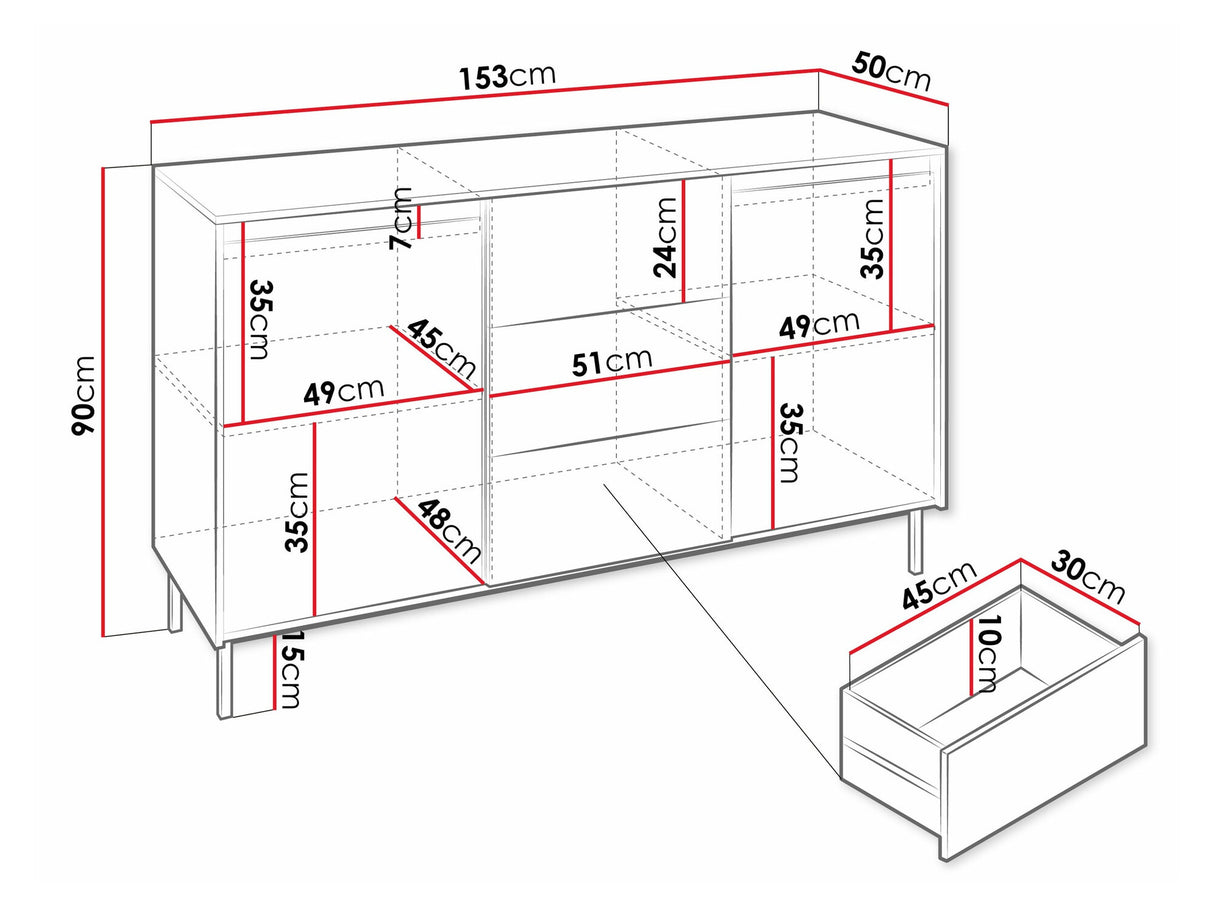 Komód Komoda 2D3SZ OZMI, Szín: Kasmír