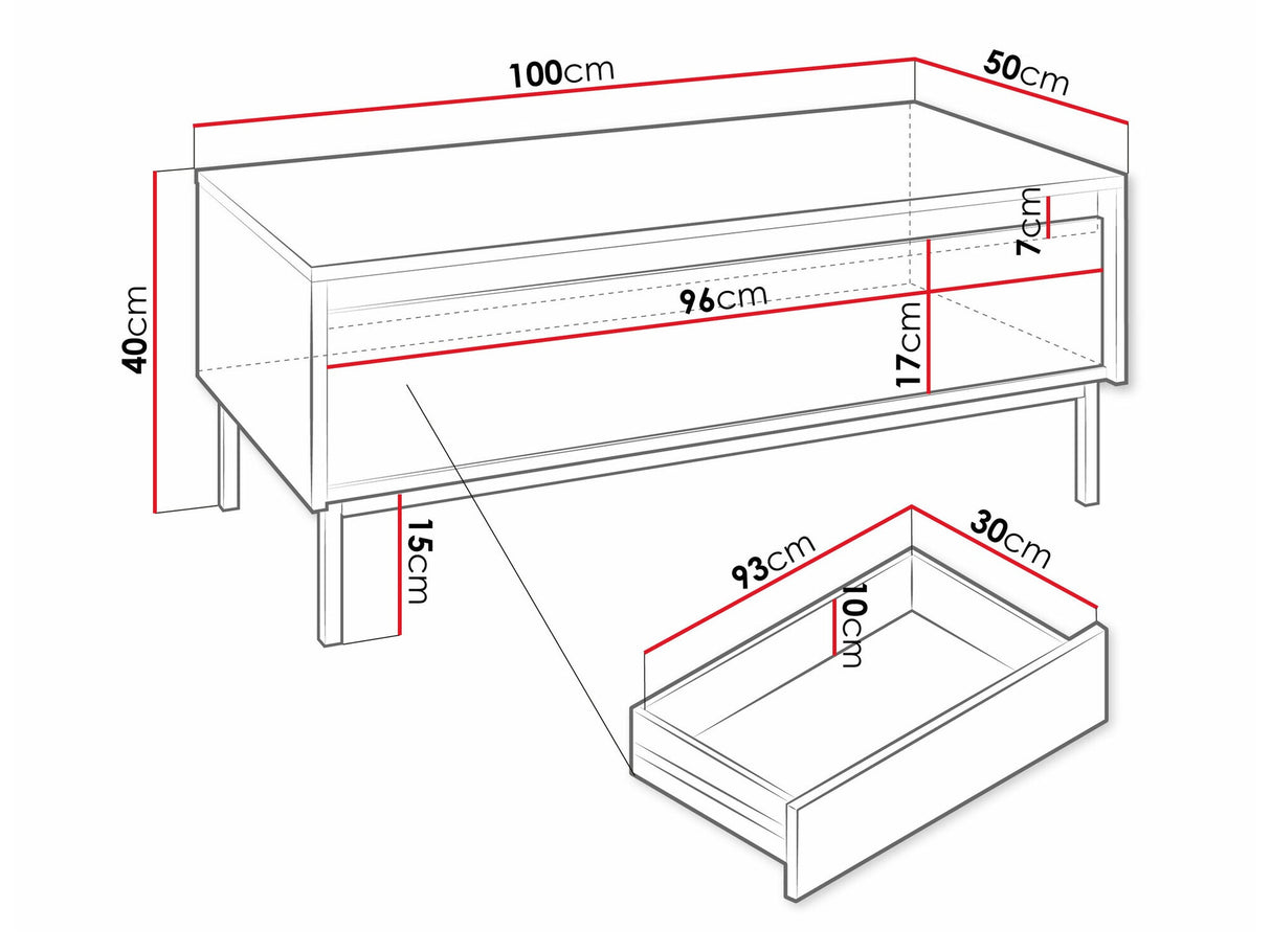Dohányzóasztal Stolik kawowy 1SZ OZMI, Szín: Kasmír